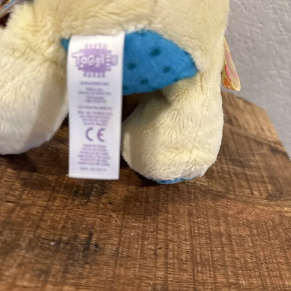 TAGGIES Plush Puppy Dog Tag n Go Pals Baby Lovey Satin Ribbon Comfort Toy Rattle